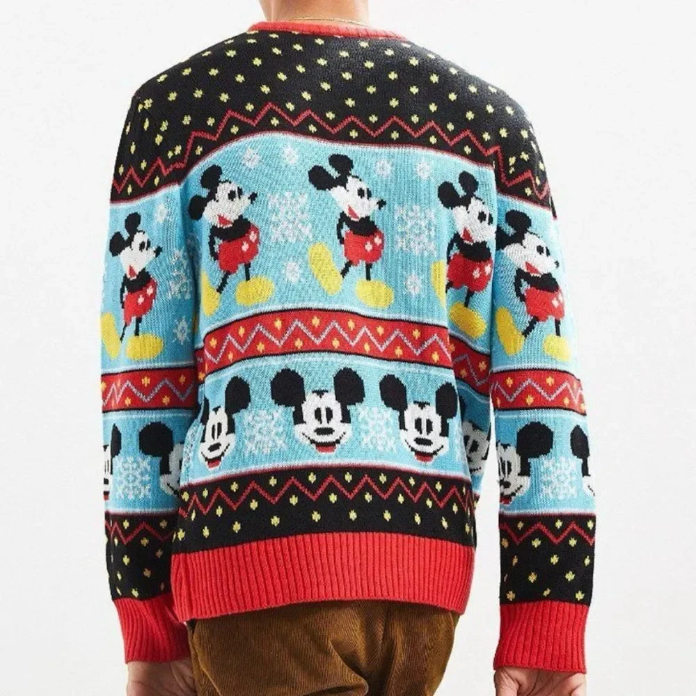 Disney Mickey Mouse Fairisle Knit Ugly Christmas Sweater Men’s Size Medium